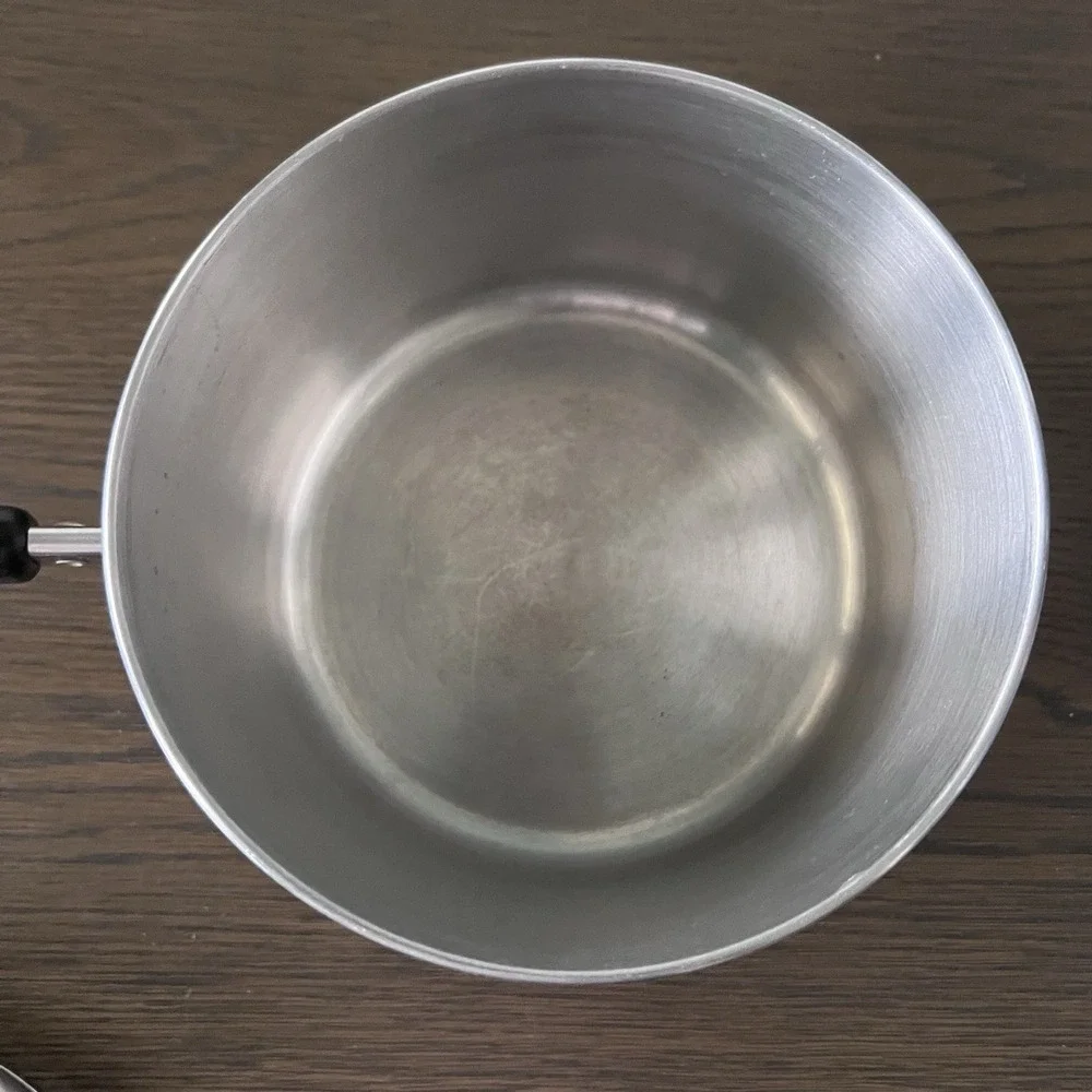 Revere Ware 1801 Solid Stainless Steel Bottom 3 Quart Sauce Pan Pot w/Lid Vtg